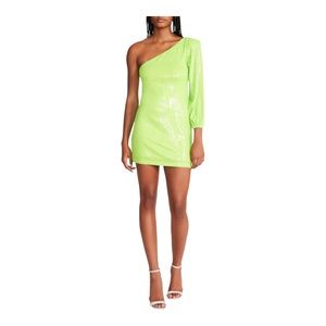 Steve Madden KATYA ONE-SHOULDER SEQUIN MINIDRESS worn once